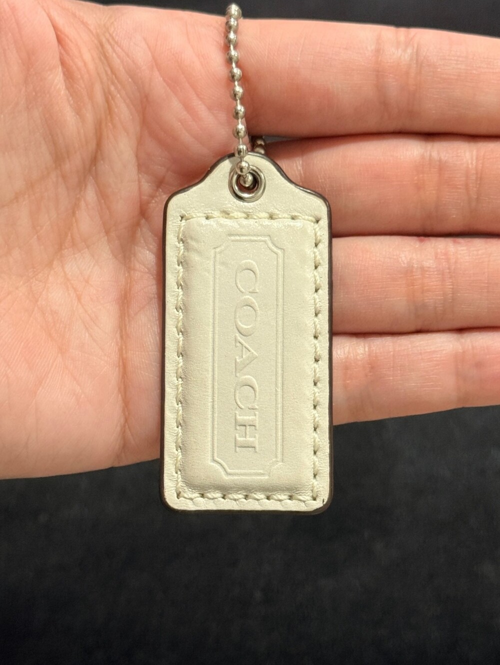 2.25" Y2K Coach Leather Key Fob Keychain Hang Tag Hangtag